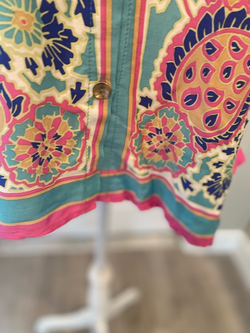 Haute Hippie button down blouse with abstract paisley floral print - Picture 7 of 9